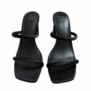 A new day Black Double-Strap Square-Toe heel